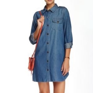 Two by Vince Camuto Denim button-down shirt dress.